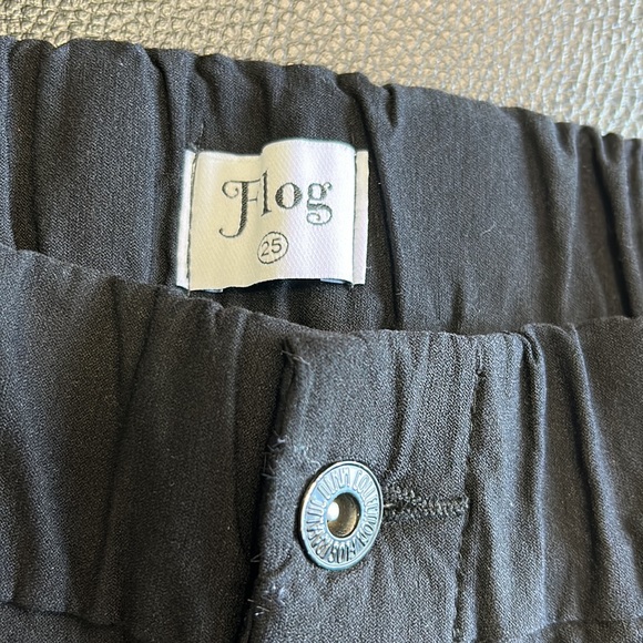 BEVY FLOG Ronit Pants Black Trouser Button Fly Jogger Sz 25 - Picture 11 of 16